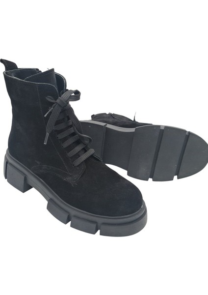 Aayak&kabimofficial Gerçek Deri Siyah Süet Bağcıklı ve Fermuarlı Kadın Bot fiyatları