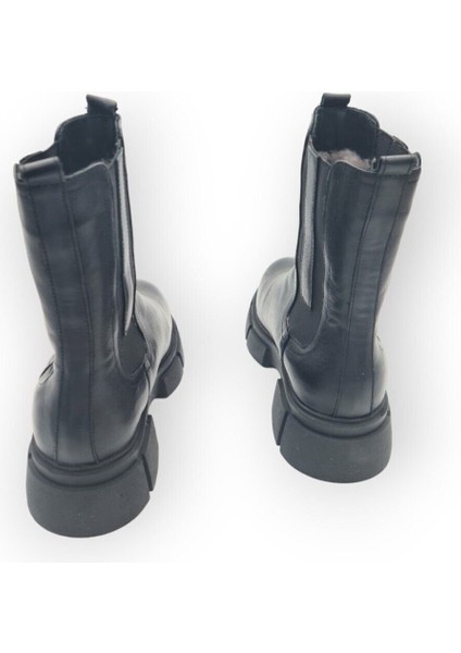 Aayak&kabimofficial Hakiki Deri Siyah Kadın Tırtıklı Tabanlı Içi Kürklü Chelsea Bot fiyatları