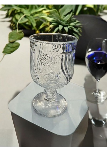 2 Adet Cam Ayaklı Bardak - Şeffaf - 190 ml