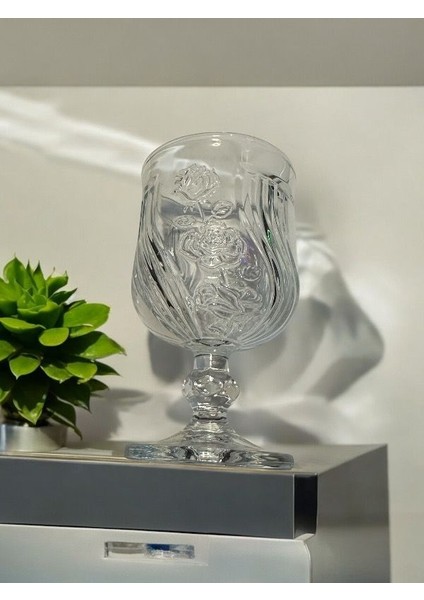2 Adet Cam Ayaklı Bardak - Şeffaf - 190 ml