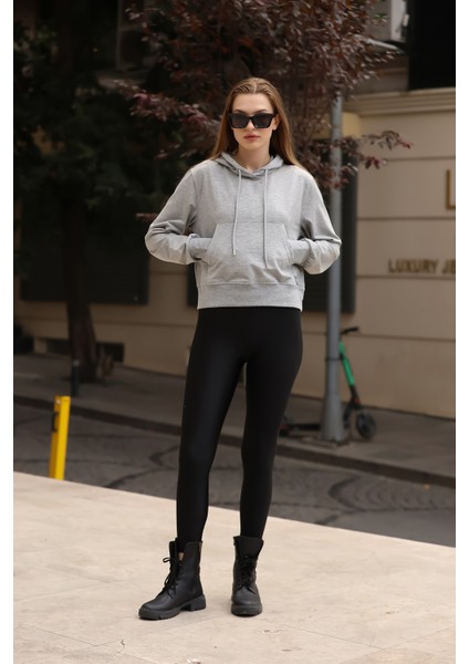 Sweatshirt Kadın Gri Kapüşonlu Özel Tasarım fiyatları