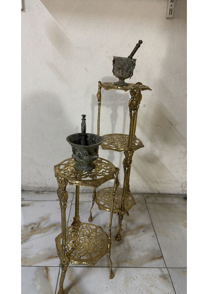3 Katlı İnce Uzun Pirinç Sehpa 20*70cm modelleri