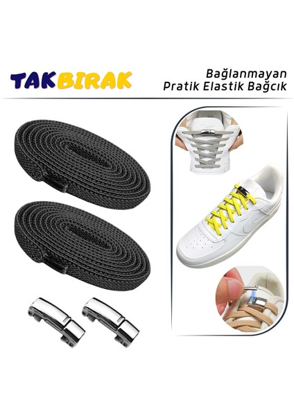 Tak Bırak Manyetikli Bağcık, Mıknatıslı, Elastik, Pratik 1 Çift Bağcık