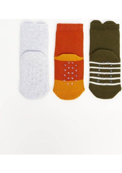 Baby Baskılı Erkek Bebek Soket Çorap 3'lü modelleri