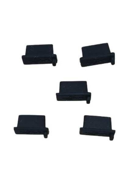 Tüm USB Portlara Uyumlu Toz ve Kir Önleyici USB Soket Koruyucu Tıpa Slikon 5 Adet Siyah