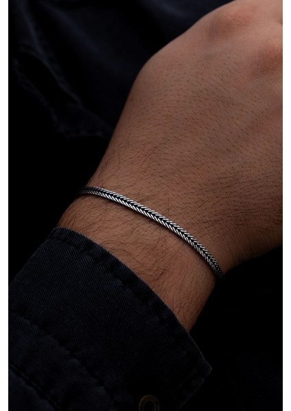 3.5mm Tilki Kuyruğu Yassı Model 925 Ayar Gümüş Bileklik Sevgiliye - Eşe - Babaya Hediye Künye fiyatları