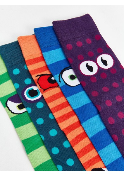 Lcw Accessorıes Baskılı Erkek Soket Çorap 5'li modelleri