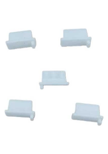 Tüm USB Portlara Uyumlu Toz ve Kir Önleyici USB Soket Koruyucu Tıpa Slikon 5 Adet Beyaz