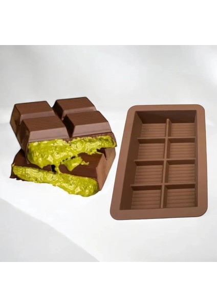 Dubai Çikolatası Yapma Kabı Kalıbı , Silikon, Bpa Free Antibakteriyel 8 Bölmeli fiyatları