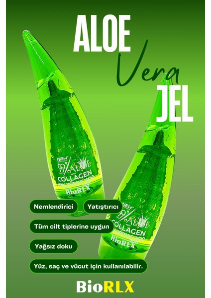 Aloe Vera + Kolajen + Hyalüronik Asit Jel 250 ml