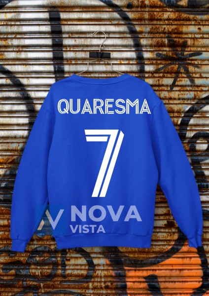 Biy Store Ricardo Quaresma 7 Numara Sırt Forma Baskılı Unisex Bisiklet Yaka Spor Sweatshirt