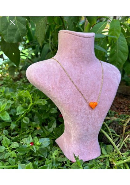 Murano Kalp Çelik Gold Şık Zarif Trend Çelik Kolye modelleri