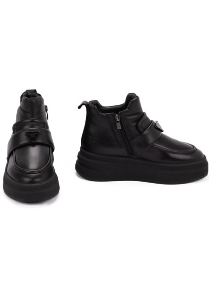 Kadın Hakiki Deri Yüksek Taban Bilek Boy Günlük Bot