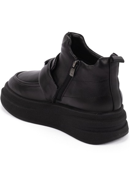 Kadın Hakiki Deri Yüksek Taban Bilek Boy Günlük Bot