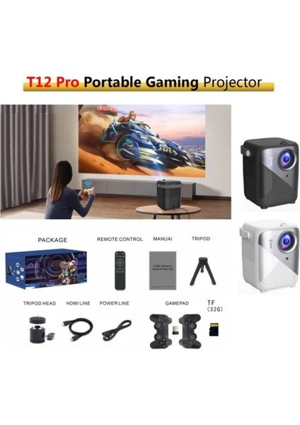 4K Pro Android Oyun Konsollu Ev Sineması Ultra Hd LED Projeksiyon