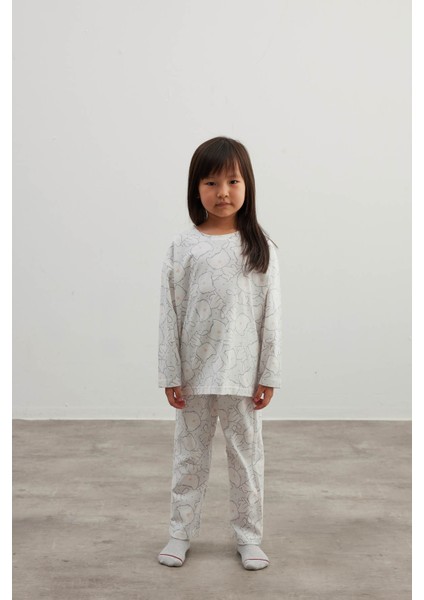 Kız Çocuk Pamuklu Uzun Kollu Pijama Takımı