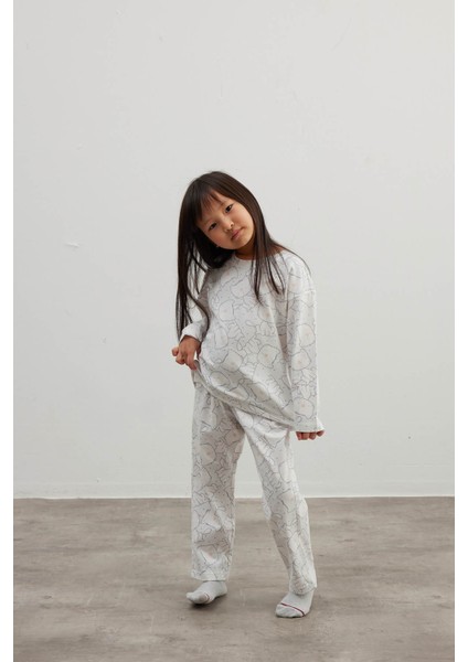 Kız Çocuk Pamuklu Uzun Kollu Pijama Takımı modelleri