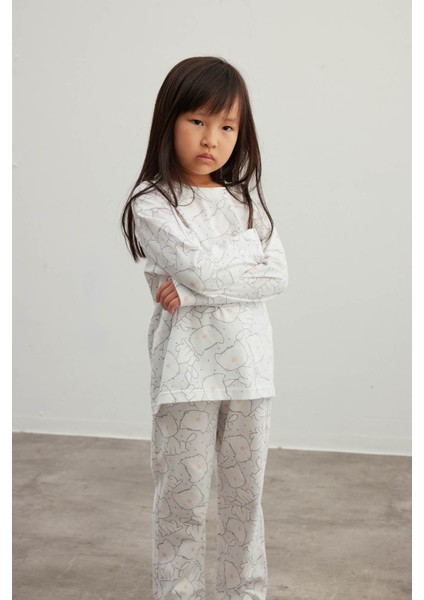 Kız Çocuk Pamuklu Uzun Kollu Pijama Takımı indirimleri