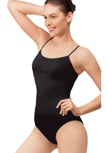 Elit Life Kadın Siyah Ince Dikişsiz Askı Body Zıbın Atlet 874 Beden M-L