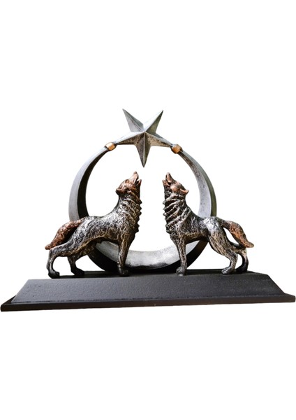 Ayyıldız Uluyan Kurtlar Figürü Biblo fiyatları