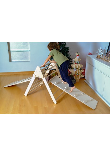 Montessori Tırmanma Seti| Montessori Orta Üçgen - Kemer - Rampa - Yastık Ahşap Set | Tırmanma Seti fiyatları