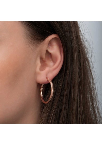 Gümüş Rose 3 mm Burgu Şarnel Küpe