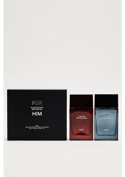 FOR HIM BLACK EDITION EDT + FOR HIM RED EDITION EDP 100 ML 2 x (3,38 FL. OZ). ERKEK PARFÜM SETİ fiyatları