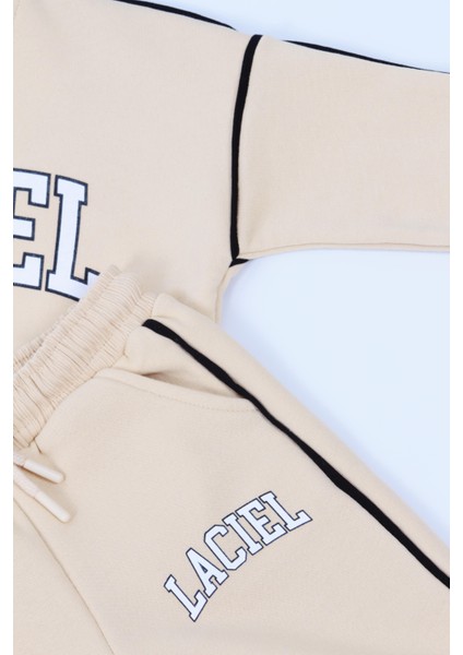 Unisex Çocuk Slogan Desenli Pamuklu Sweatshirt Eşofman Tayt Alt-Üst Takım modelleri