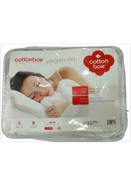 Cotton Box Çift Kişilik Micro Elyaf Yorgan Seti ( Çift Kişilik Yorgan + 2 Ad Dolu Yastık )