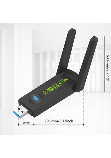 AC1300 Mbps Kablosuz Wifi Alıcı Dual Band USB 3.0 Adaptör 2.4g/5.8g Çift Frekanslı