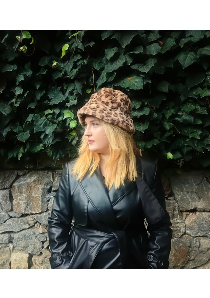 Kadın Leopar Bucket Şapka