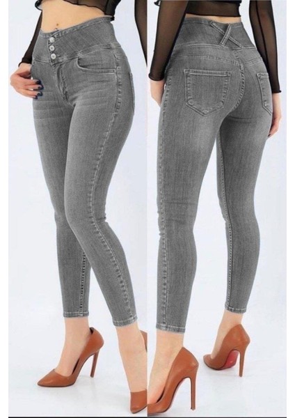 Yüksek Bel Likralı Jean Pantolon 90 cm modelleri