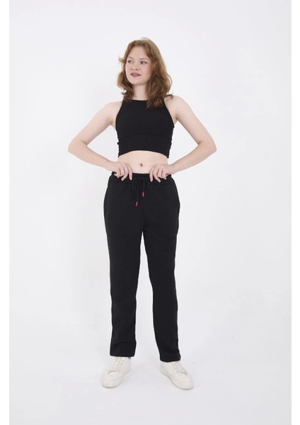 Unisex Üç Iplik Basic Eşofman Pantolon - Siyah