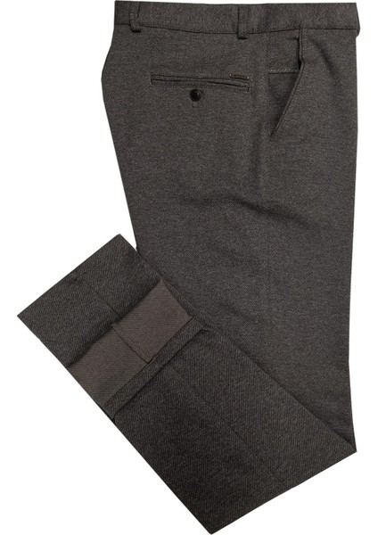 Klasik Fit Likralı Erkek Kahve Kanvas PANTOLON-6931