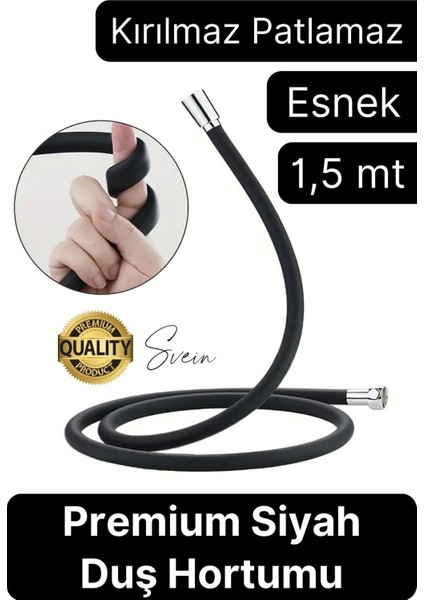 1,5 Mt 360 Derece Dönen Kıvrılmayan Esnek Silikon Duş Hortumu - Özel Üretim