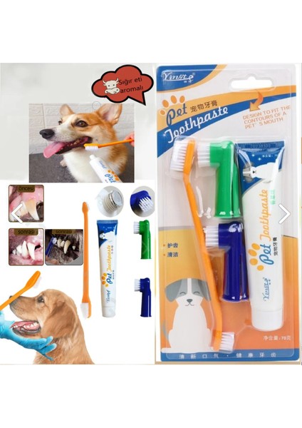 Pet Diş Macunu Ve 3'Lü Diş Fırcası Seti fiyatları