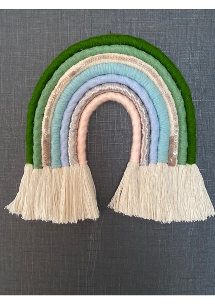 Gökkuşağı Makrome Duvar Süsü Doğum Günü Hediye Çocuk Bebek Renkli fiyatları