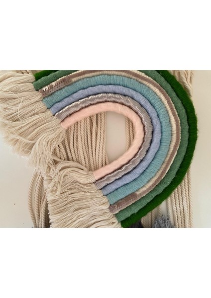 Gökkuşağı Makrome Duvar Süsü Doğum Günü Hediye Çocuk Bebek Renkli indirimleri