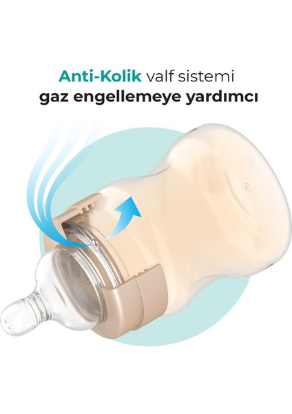 Gold Plus Ikili Biberon 250 ml & Anti-Kolik Silikon Biberon Emziği M