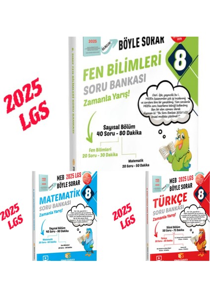 8.sınıf Fen Türkçe Matematik 3'lü Soru Bankası Sinan Kuzucu