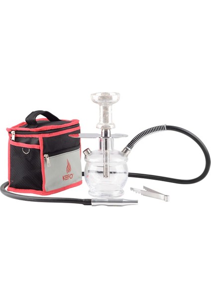 Trip Paslanmaz Çelik Çantalı Cam Nargile Takımı