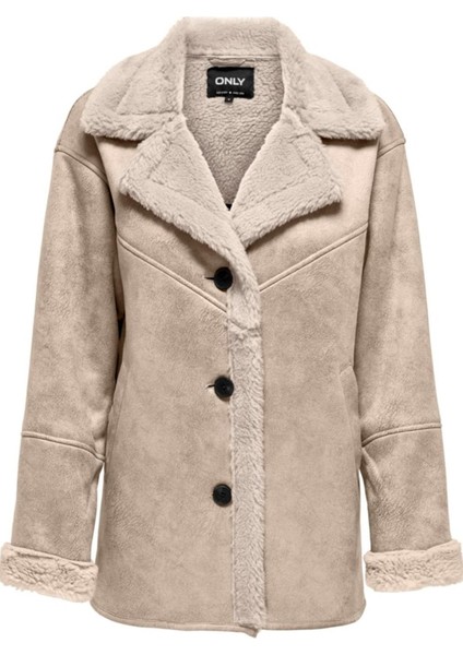 Onlylva Bonded Collar Coat cc Otw Krem 15322037 modelleri