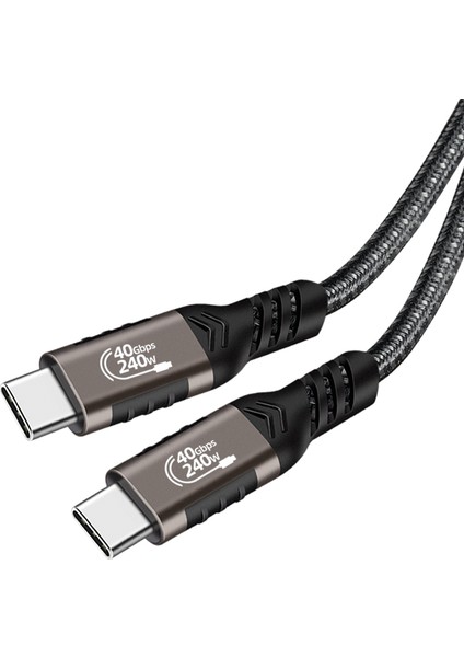 Siyah QG01 Type-C To Type-C Usb4 Pd Data Kablosu 240W 40GBPS 8K@60Hz 0.2 Metre-Zore