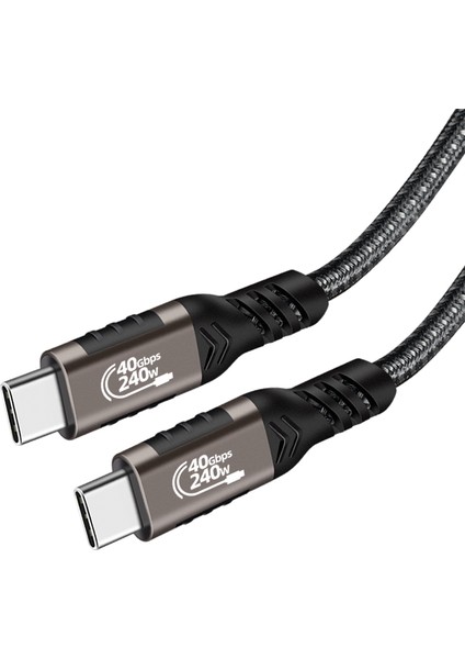 Siyah QG01 Type-C To Type-C Usb4 Pd Data Kablosu 240W 40GBPS 8K@60Hz 0.2 Metre-Zore