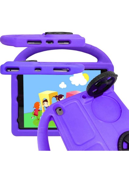 iPad 10.2 (9.nesil) Zore Wheel Car Tekerlek Standlı Tablet Eva Silikon Kılıf