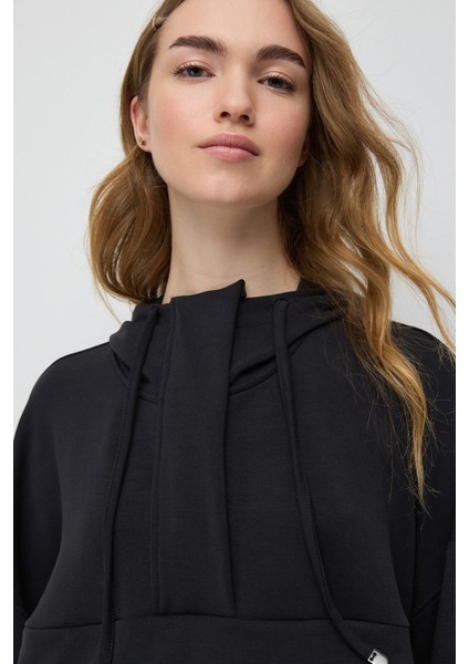 Cepli Yumuşak Yarım Fermuar Sweatshirt