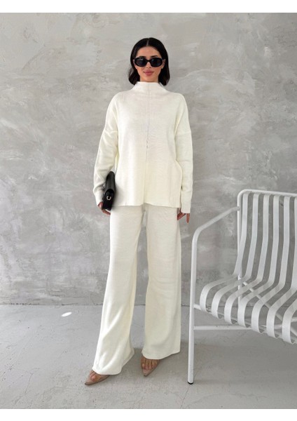 Kadın Balıkçı Yaka Pantolon - Kazak Triko Ikili Takım fiyatları