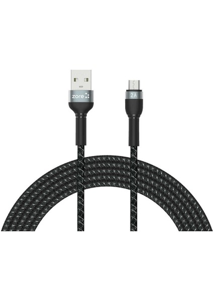 Siyah Shira Serisi Micro USB Kablo 3 Metre-Zore