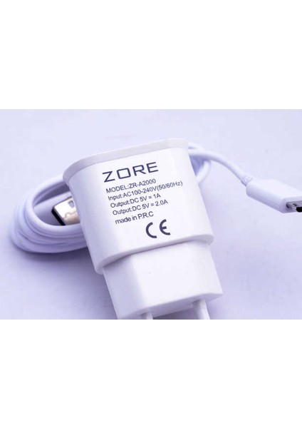 Beyaz 2000 Mah 2 In 1 Micro Ev Şarj Seti-Zore