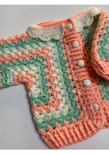 El Örgüsü Bebek Hırkası (1 Yaş) ( EN:26CM-BOY:27CM)